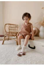 Body cache-cœur en coton bio, 0-3 ans, marron