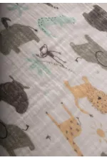 Üçlü Müslin Ağız Bezi 20x30 cm Hayvan Baskılı