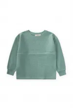 Oversize Waffle Seasonal T-Shirt 2-14 Years Green