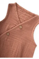 Body cache-cœur en coton bio, 0-3 ans, marron