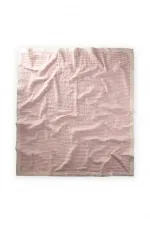 Couverture épaisse double couche à rayures rose poudré, 85 x 90 cm