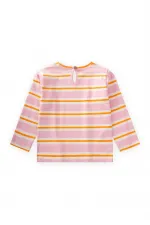 Striped Long Sleeve T-Shirt 2-8 Years Old Powder Orange Striped