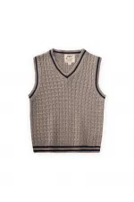 Saş Örgü Triko Süeter 3-9 Yaş Bej