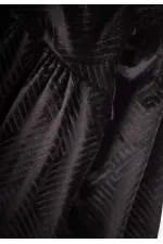Shiny Velvet Dress for 2-8 Years Old with Black Pattern