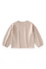 Fırçalı Rustik Uzun Kollu T-Shırt 1-7 Yaş Ekru