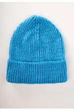 Bonnet tricoté bleu 3-8 ans