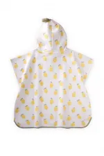 Poncho standard blanc imprimé citron