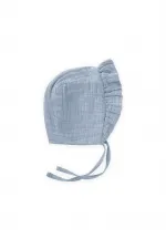 Chapeau bébé musulman à volants et à nouer, 0-2 ans, bleu