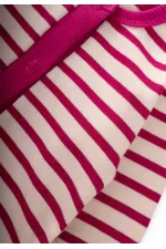 Salopette rayée en maille fuchsia pour bébé de 0 à 3 ans