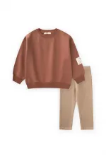 Sweatshirt Takım 2-10 Yaş A Kahve