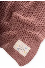 Couverture tricotée Selanik 80 x 100 cm (+/- 5 cm) Rose poudré