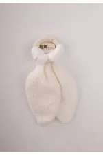 Ahşap Müslin Bebek Diş Kaşıyıcı Ekru