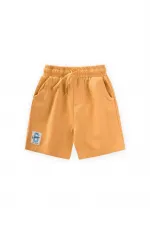 Etiket Detaylı Flanel Kapri 1-7 Yaş Hardal Sarı