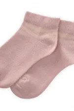 Chaussettes bottines rayées brutes pour enfants de 5 à 12 ans, couleur poudre