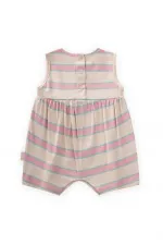 Salopette à larges rayures pour enfants de 0 à 3 ans, rayures roses et bleues