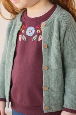 Gilet en maille Links, vert menthe, 1-5 ans