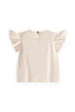 Pullu T-Shirt 1-10 Yaş Ekru