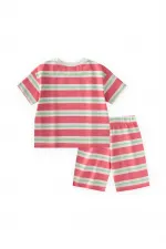 Striped Shorts Set, Ages 1-7, Fuchsia Green Striped Striped Shorts Set, Ages 1-7, Fuchsia Green Striped
