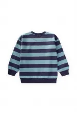 Pull rayé en maille, 2-12 ans, menthe et bleu marine