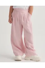 Pileli Bol Pantolon 2-7 Yaş Pembe