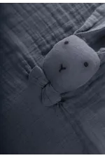 Compagnon de couchage en mousseline de lapin (lavé) 40 x 40 cm anthracite