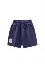 Capri en flanelle bleu marine, étiquette détaillée, 1-7 ans