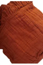 Bonnet musulman pour bébé avec lien et volant, rouille, pour les 0-2 ans