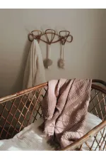 Four Layer Tassel Blanket 80X120 Cm Powder Pink