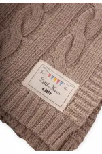 Saç Örgü Triko Battaniye 80X100 Cm (+/-5 Cm) Bej