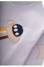Uzay Aracı Aplikeli Pijama Takım 2-8 Yaş Gri