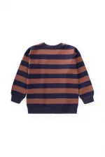 Striped Knitted Sweatshirt 2-12 Years Old Navy Blue Brown