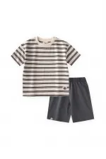 Ensemble Capri basique rayé 1-5 ans Anthracite Vison Rayé Ensemble Capri basique rayé 1-5 ans Anthracite Vison Rayé