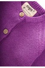 Links Triko Hırka 1-8 Yaş Erguvan