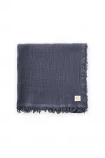 Four Layer Tassel Blanket 80X120 Cm Anthracite