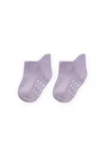 ABS Baskılı Bebe Patik Çorabı 0-4 Yaş Lila