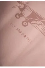 Ensemble sweat-shirt imprimé planeur beige pour enfants de 2 à 10 ans