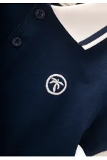 Polo Neck T-Shirt 2-10 Years Old Navy Blue