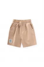 Etiket Detaylı Flanel Kapri 1-7 Yaş Bej