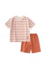 Striped Basic Capri Set, Ages 1-5, Orange Stripes Striped Basic Capri Set, Ages 1-5, Orange Stripes