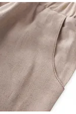 Keten Paçası Lastikli Kargo Pantolon 2-7 Yaş Naturel
