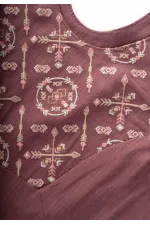 Roba Komple Nakışlı Keten Salopet 2-7 Yaş Mürdüm