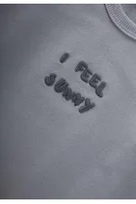 Nakışlı Sweatshırt 1-7 Yaş Mint Yeşil