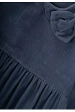 Robe en velours bleu marine pour enfants de 1 à 8 ans