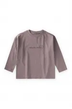 T-shirt à manches longues avec slogan, 2-10 ans, couleur cuivre.