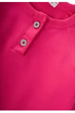 Raglan Sleeve Placket Boys Basic Suit 1-5 Years Fuchsia