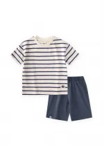 Striped Basic Capri Set, Ages 1-5, Navy Striped Striped Basic Capri Set, Ages 1-5, Navy Striped