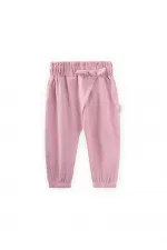 Pantalon harem bébé en velours lilas 0-3 ans