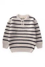 Pull rayé en maille écru 2-6 ans
