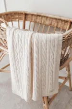 Hair Knitted Knitted Blanket 80X100 Cm (+/- 5 Cm) Natural