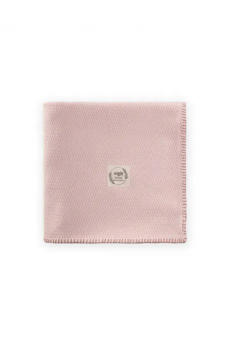 Çoban Dikişli Battaniye 93X100 Cm (+/- 3 Cm ) Pudra Pembe